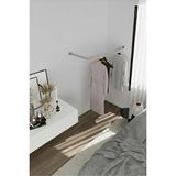 Grandmix L Köşe Askılık Duvara Monte Metal Elbise Askılığı 100X25 cm - Gümüş