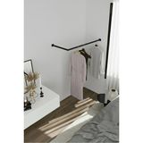 Grandmix L Köşe Askılık Duvara Monte Metal Elbise Askılığı 100X25 cm - Siyah