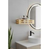 Grandmix Metal Banyo Duvar Rafı Siyah Şampuanlık ve Sabunluk Düzenleyici 35x8 cm
