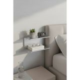Grandmix Metal Duvar Rafı Siyah Çift Bölmeli Kitaplık Duvar Ünitesi 30x14 cm