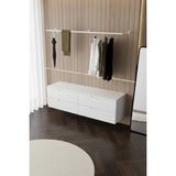 Grandmix Metal Duvara Monte Elbise Askısı Minimalist Portmanto Askılığı 145X25 cm - Beyaz