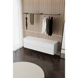 Grandmix Metal Duvara Monte Elbise Askısı Minimalist Portmanto Askılığı 145X25 cm - Siyah
