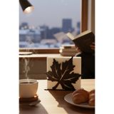 Grandmix Minimalist Metal Peçetelik Yaprak Desenli Siyah Dekoratif Sofra Aksesuarı