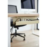 Grandmix Modern Metal Masa Altı Kablo Düzenleyici – Kablo Toplama Kanalı – 30X15X15 cm – Ofis ve Ev Kullanımı - Altın
