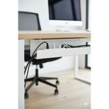 Grandmix Modern Metal Masa Altı Kablo Düzenleyici – Kablo Toplama Kanalı – 30X15X15 cm – Ofis ve Ev Kullanımı - Beyaz