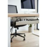 Grandmix Modern Metal Masa Altı Kablo Düzenleyici – Kablo Toplama Kanalı – 30X15X15 cm – Ofis ve Ev Kullanımı - Gümüş
