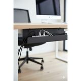 Grandmix Modern Metal Masa Altı Kablo Düzenleyici – Kablo Toplama Kanalı – 30X15X15 cm – Ofis ve Ev Kullanımı - Siyah