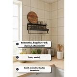 Grandmix Mutfak Duvar Rafı Askılı Baharatlık ve Mutfak Organizer - Gümüş