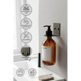Grandmix Paslanmaz Duvar Montajlı Metal Sıvı Sabunluk Banyo Düzenleyici Organizer 3 Adet Siyah