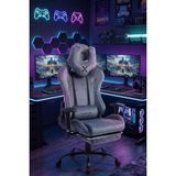 Grandmix Profesyonel Oyuncu Koltuğu Kadife Kumaş Geriye Yatabilen Gaming Ofis Sandalyesi - Gri