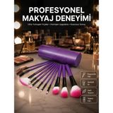 Grandor 12 Parça Profesyonel Makyaj Fırçası Far Fırçası Allık Fırçası Yumuşak Kıllı - Renkli