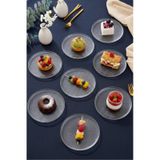 Grandora 6 Lı Lüks Şeffaf Cam Pasta Tabağı Seti Modern Cam Tatlı Tabağı Beyaz