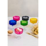 Grandora 6'lı Ayaklı Renkli Cam Kahve Yanı Sunumluk Seti - Mini Kahve Yanı Lokumluk ve Reçellik (50 Ml)