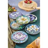 grandora 6’lı Çiçek Desenli Pasta Tabağı Seti (20 CM) - Pasta ve Tatlı Tabak Seti