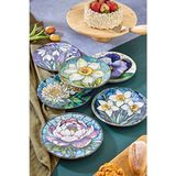 grandora 6’lı Çiçek Desenli Servis Tabağı Seti (27 CM) Yemek, Pasta ve Tatlı Tabağı