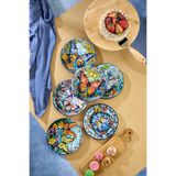 grandora 6'lı Pasta ve Tatlı Tabağı Lüks Kelebek Desenli - Pasta Tatlı Tabakları (20 cm)
