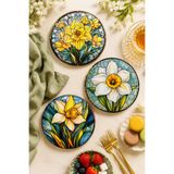 Grandora 6'lı Renkli Çiçek Desenli Tatlı Tabağı Seti (16,5 Cm) - Kahve Yanı, Tatlı ve Ikram Sunum Tabağı