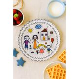 grandora Çocuk Yemek Tabağı - 27 CM Renkli Aile Desenli, Yüksek Kalite Servis Tabağı