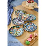 Grandora Lüks Kelebek Desenli 6'lı Servis Tabağı 27 Cm - Sunum, Dekoratif, Pasta Ve Tatlı Tabakları Çok Renkli
