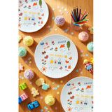 Grandora My Family Temalı 6 Adet, 20 cm Sevimli Çocuk Tabağı, Renkli Çocuk Desenli Tatlı Veya Pasta Tabağı
