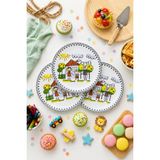 Grandora Renkli Aile Desenli Pasta Tabağı (6 Adet, 20 Cm) Erkek Çocuk Pasta Tabağı Seti - Doğum Günü & Parti Tabak - Çok Renkli - Aile ve Erkek Çocuk 20 CM
