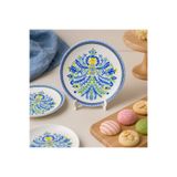 grandora Renkli Desenli 6'lı Pasta Servis Tabağı (20 CM) - Şık Çiçekli Pasta ve Tatlı Tabağı Seti