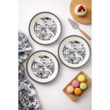Grandora Siyah Beyaz Vintage Desenli Pasta Tabağı 6’lı Set 20 cm – Tatlı, Pasta ve Sunum Tabağı - Siyah - Beyaz - 20 cm - Pasta Tabağı