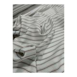 GrandTekstil KUMAŞ VİSKON GÖMLEK TUNİK ELBİSE BEYAZ ZEMİN KAHVE ÇİZGİLİ