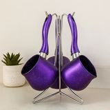 Granit Çelik Cezve Seti 4'Lü (230/280/380 Ml) Metal Standlı