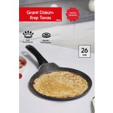 Granit Döküm 26 CM Yanmaz Yapışmaz Krep Tavası