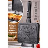Granit döküm lux pratik ocak üstü el tost makinası 24x18 cm