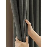 Granit Grisi Keten Dokulu Yüksek Kalite Fon Perde Ekstrafor Büzgülü - 250 x 270 cm