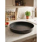 Granit Kaplama Yuvarlak Derin Fırın Tepsisi.(40 Cm) Yanmaz Yapışmaz Yüzey. Kolay Temizlenir - 10 cm