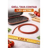 GRANİTLE İLERİ DÖNÜŞÜM Grill Tava Contası 1.20 m Silikon Yedek Conta Isıya Dayanıklı