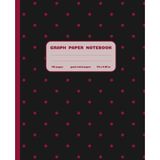 Graph Paper Composition Notebook: Black & Red Polka Dot Notebook for Teens, Girls, Women | Cute Retro Graphic Grid Journal for School, College, ... Minimalist Dark Stationery Gift for Students