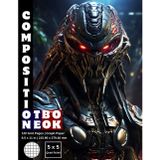 Graph Paper Composition Notebook Quad Ruled 5x5: 120 White Paper Grid Pages Gray 5 Squares per Inch 60 Sheets for School College Student Teacher Class ... Draw Size 8.5”x11” Alien Predator Warrior 7.