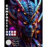 Graph Paper Composition Notebook Quad Ruled 5x5: 120 White Paper Grid Pages Gray 5 Squares per Inch 60 Sheets for School College Student Teacher Class ... Size 7.5”x9.25” Alien Predator Warrior 3.