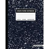 Graph Paper Composition Notebook: Quad Ruled 5x5 Navy Blue Marble Pattern. For Students. College, School, Office & Work