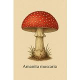 Graph Paper Notebook 5x5 mm – Amanita muscaria – 100 Pages – 6x9 Inches: Realistic mushroom-themed notebook with Latin species name – ideal for school, journaling, sketching or as a gift