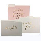 Graphique "Make Things Happen" Dosya Klasör Seti – Dosya Seti 9 Klasör ve 3 Benzersiz Go-Getter Tasarımı içerir, Dayanıklı Üç Noktalı Kaplamalı Karton üzerine Altın Folyo Süslü, 29,8 cm x 24,1 cm