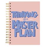 Graphique Sert Spiral Defter | Master Plan Tasarımı | Premium Kağıt | Not Defteri | Günlük | Listeler | Kayıt Ay ve Tarih | Harika Hediye | 160 Çizgili Sayfa | 15,9 cm x 21,0 cm