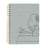 Graphique Vegan Deri Spiral Günlük, Snoopy Tipi – 20,32 cm x 25,4 cm, 192 Çizgili Sayfa, "Şimdi Yaz" Yazılı Gümüş Folyo Kapağında Süslenmiştir – Notlar, Listeler ve Daha Fazlası İçin Mükemmel