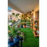 Grass Dekoratif Suni Çim Halı Balkon Bahçe Teras İç Dış Mekan Yeşil Yapay Çim Halı 7 mm Yeşil 100 x 1000