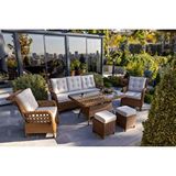 Grass Garden Açelya Rattan 3 1 1 ve Masa Bahçe Balkon Mobilyası KOYU KAHVERENGİ