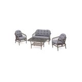 Grass Garden Papatya Rattan 2 1 1 Masa Bahçe Balkon Mobilyası Alüminyum Üzeri Örgü Rattan