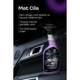 Grass Matte Torpido & Gösterge Paneli Temizleyici Parlatıcı - Üzüm Kokulu Mat Yüzeyler İçin Leke Bırakmaz? Polyrole Matte Üzüm Oto Kokpit Temizleyici ve Parlatıcı 600ml