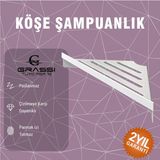 Grassi Beyaz Köşe Banyo Rafı – Şık ve Dayanıklı, Duvar Tipi Şampuan ve Aksesuar Düzenleyici