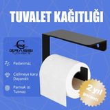 Grassi Tuvalet Kağıtlığı - Siyah, Paslanmaz Çelik, Şık ve Dayanıklı Tuvalet Kağıdı Askısı | Duvara Monte, Parmak İzi Tutmaz