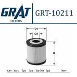 GRAT 10211 Yağ Filtresi Grande Punto / Astra H Vectra C Zafira B Sıgnum 1.9 Cdtı 1.9 Mtj Z19Dtl Z19Dth Z19Dtj