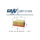 Grat 17104 Hava Filtresi Fiesta Vı 08- Transit Tourneo Courier 14- / Mazda 2 11- 1.4 Tdcı 1.5 Tdcı 1
